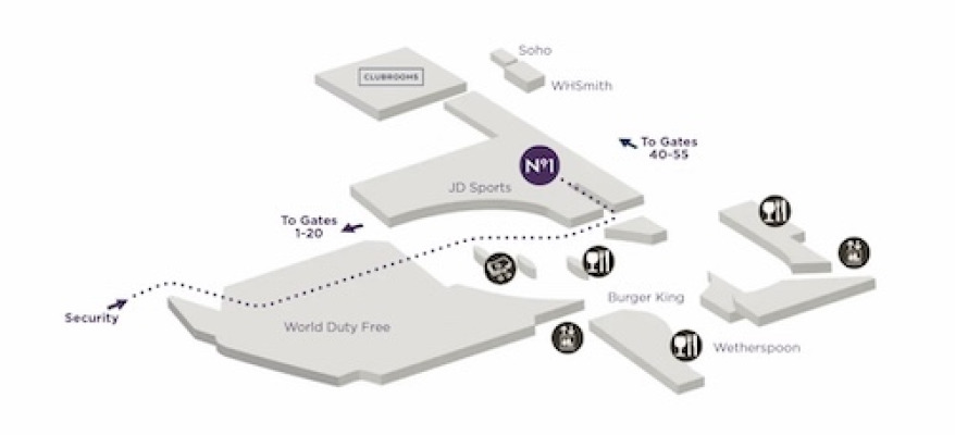 No1 Lounge Birmingham Airport BHX01 Map