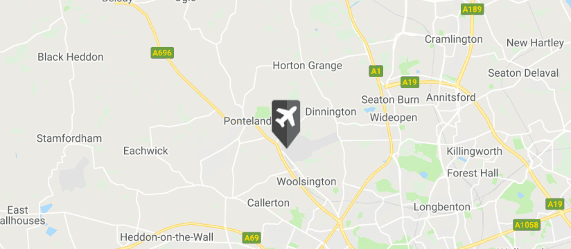 Newcastle Airport map