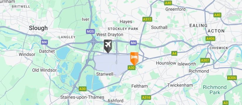 Atrium with Breakfast , Heathrow Airport map