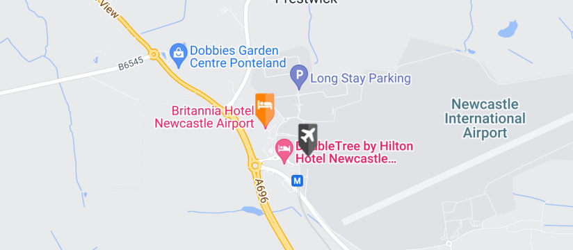 Britannia Newcastle Airport, Newcastle Airport map