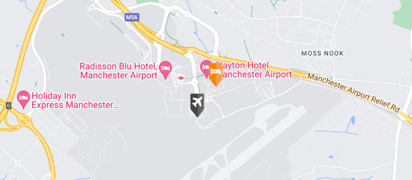 Crowne Plaza Hotel, Manchester Airport, Manchester Airport map