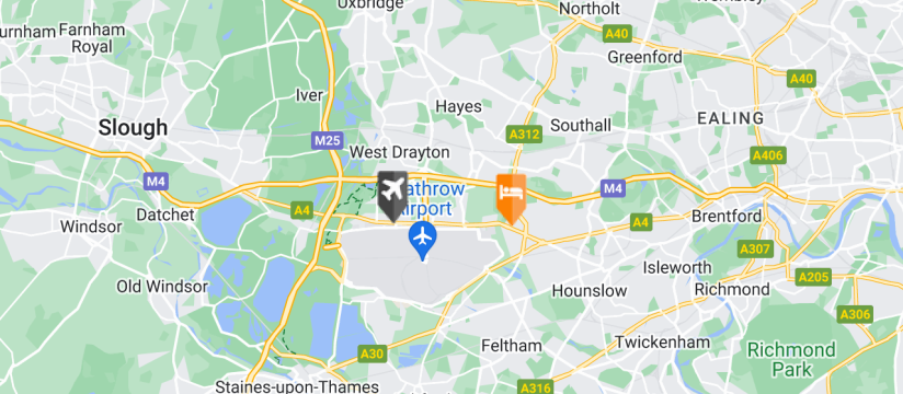 DoubleTree by Hilton Heathrow Airport, Heathrow Airport map