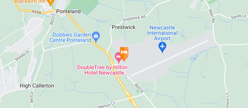 DoubleTree by Hilton Hotel Newcastle International Airport, Newcastle Airport map