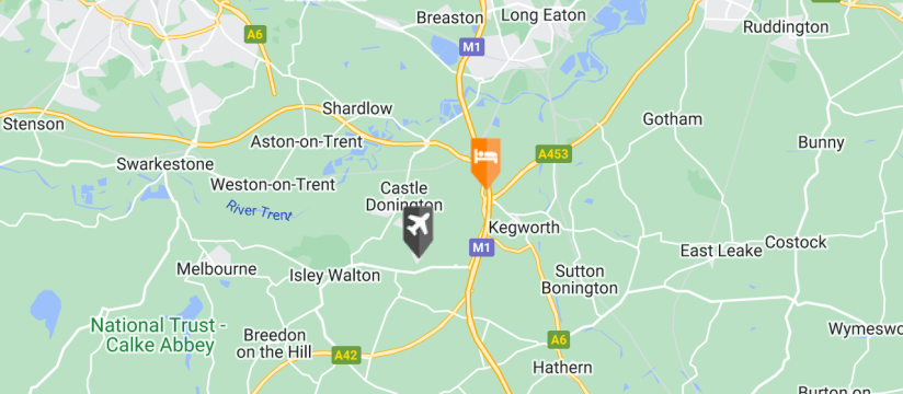 Hilton East Midlands Airport, East Midlands Airport map