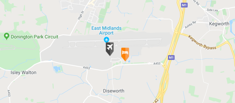 Jurys Inn East Midlands Airport, East Midlands Airport map