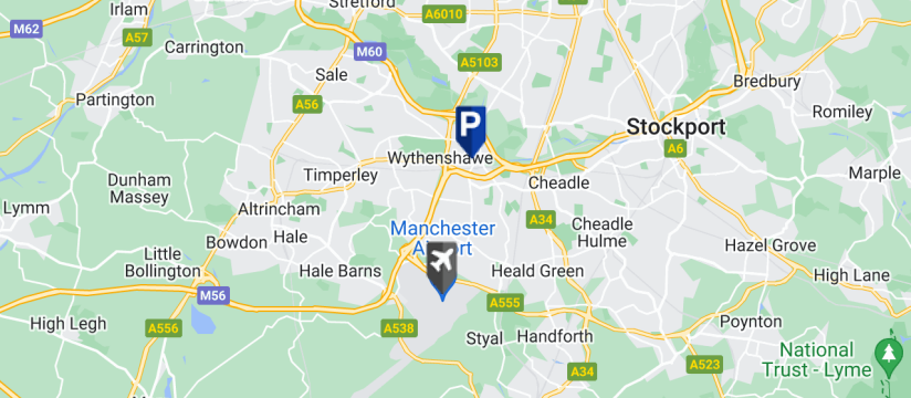 APH Park and Ride with EV charging , Manchester Airport map