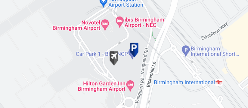 Birmingham Airport Car Park 1 Parking, Birmingham Airport map