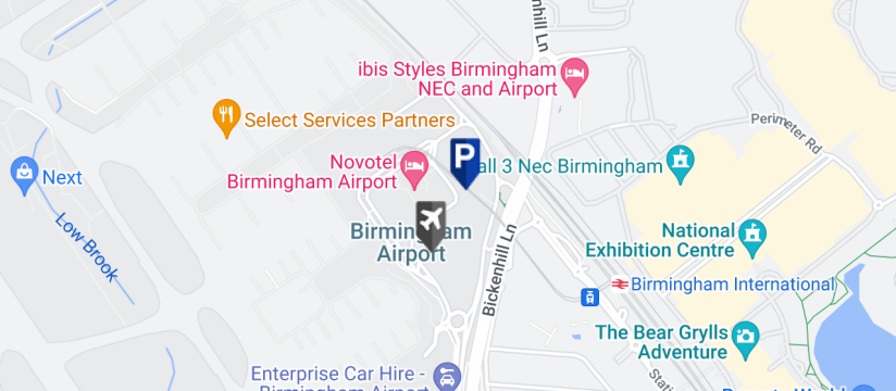 Birmingham Airport Valet Parking, Birmingham Airport map