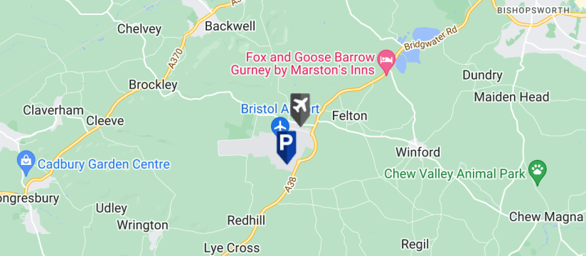 Bristol Airport Silver Zone Parking, Bristol Airport map