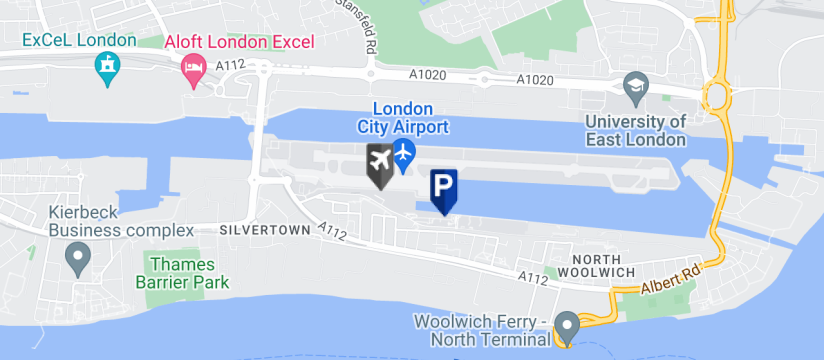 Butterfly Business Meet & Greet Parking, London City Airport map
