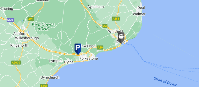 Dover Cruise Parking, Dover Port map