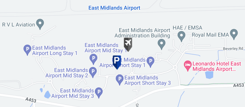 East Midlands Airport Short Stay 2, East Midlands Airport map
