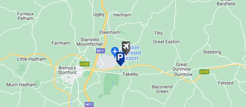 I Love Park & Ride, Stansted Airport map