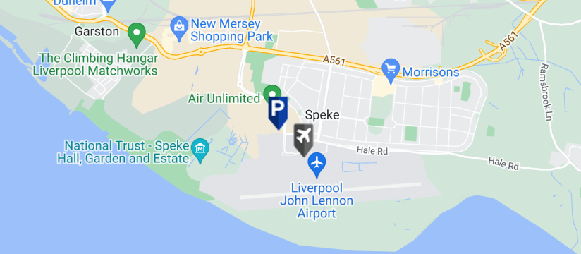 Imagine Park & Ride Parking, Liverpool John Lennon Airport map