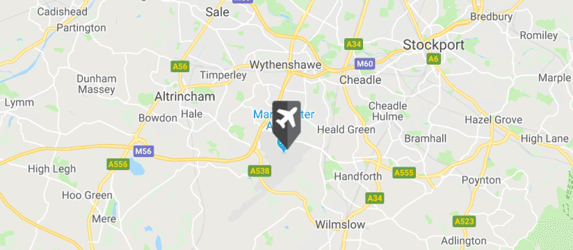 Manchester Airport map