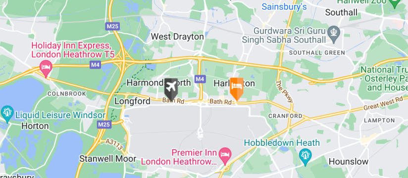 Best Western London Heathrow Ariel , Heathrow Airport map