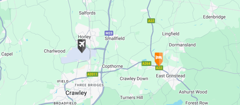 Crowne Plaza Felbridge Gatwick, Gatwick Airport map