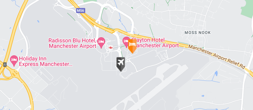 Crowne Plaza Manchester Airport, Manchester Airport map