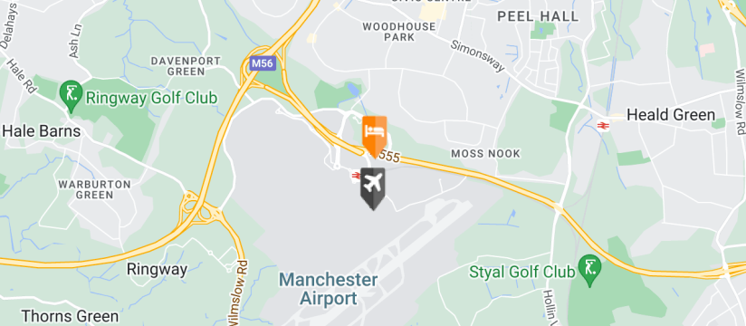 Doubletree by Hilton Manchester Airport, Manchester Airport map