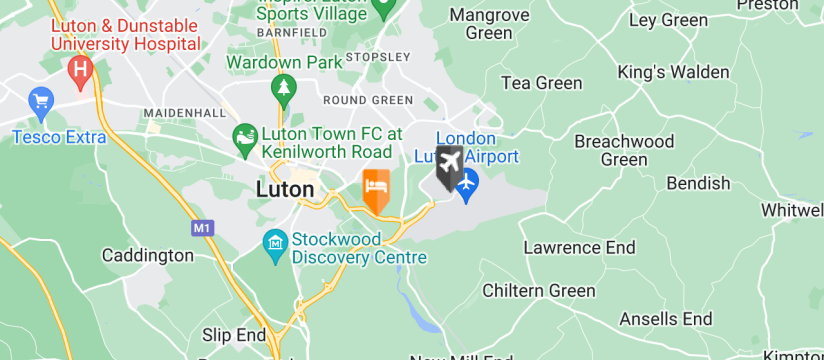 Hampton By Hilton Luton Airport, Luton Airport map