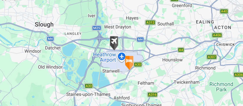 Hilton London Heathrow Airport (T4), Heathrow Airport map