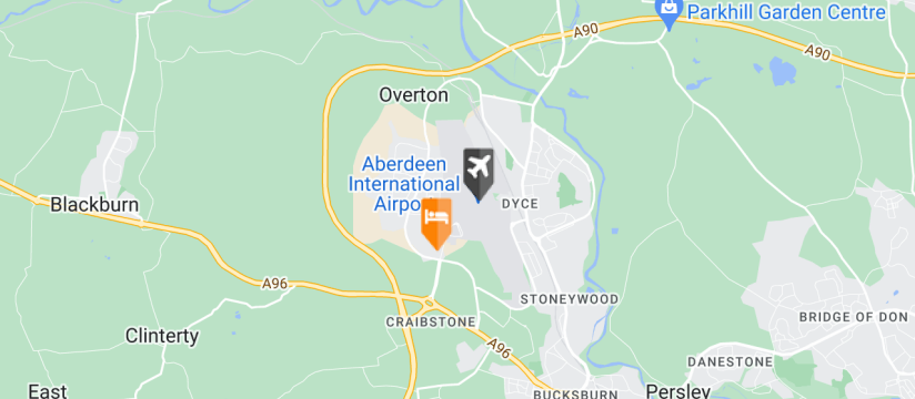 Leonardo Inn Aberdeen Airport, Aberdeen Airport map