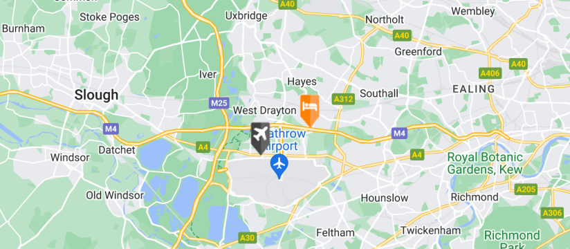 Mercure, Heathrow Airport map
