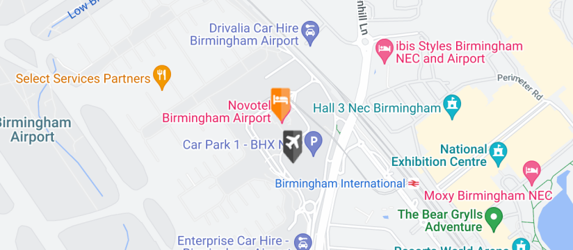 Novotel, Birmingham Airport map