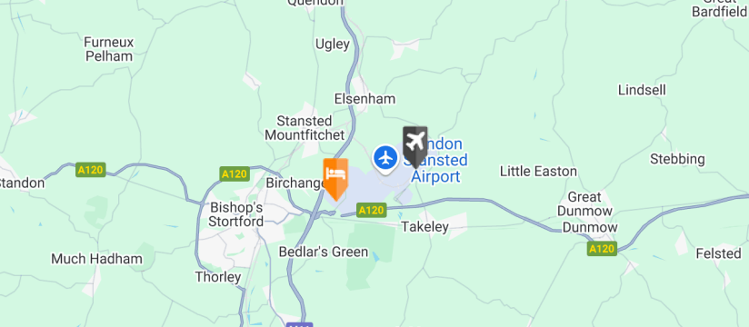 Novotel Breakfast, Stansted Airport map