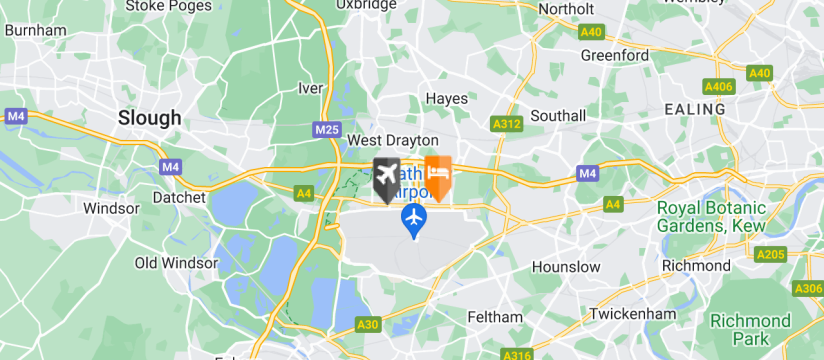 Radisson Blu Edwardian Heathrow, Heathrow Airport map