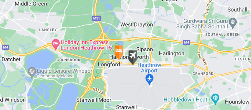 Sheraton Hotel Heathrow, Heathrow Airport map