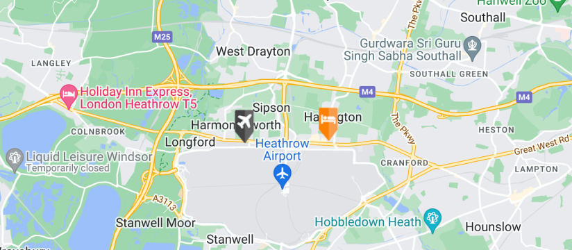 Sheraton Skyline Hotel Heathrow, Heathrow Airport map