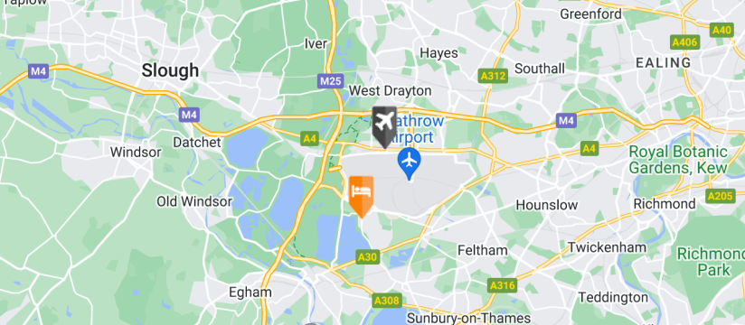 The Stanwell Heathrow Hotel, Heathrow Airport map