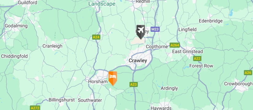 The Vineyard Hotel at Leonardslee Wine Estate, Gatwick Airport map