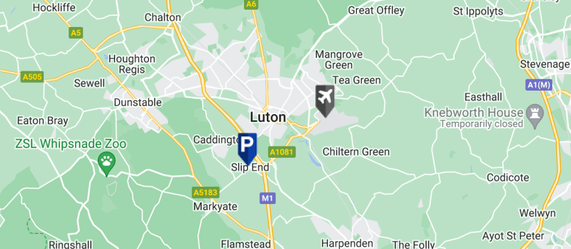 Airparks Drop and Go, Luton Airport map