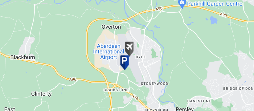 Airparks Express Parking, Aberdeen Airport map