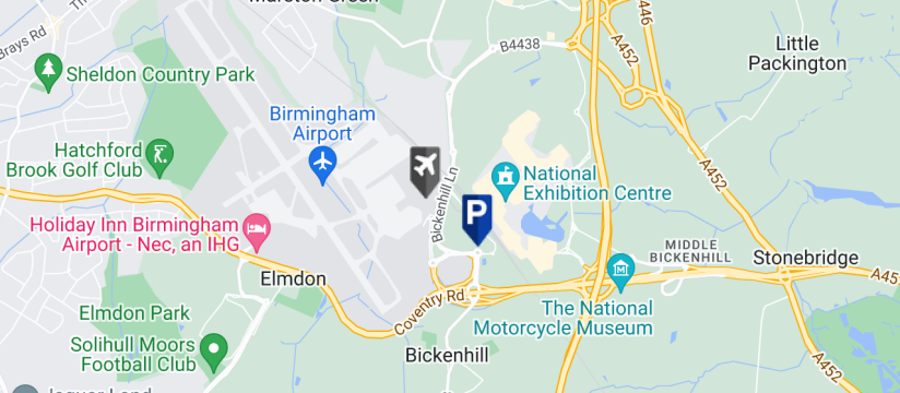 Airparks Express Parking, Birmingham Airport map
