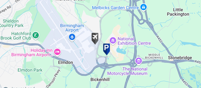 Airparks Express Parking, Birmingham Airport map