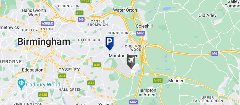 Airparks Self Park, Birmingham Airport map