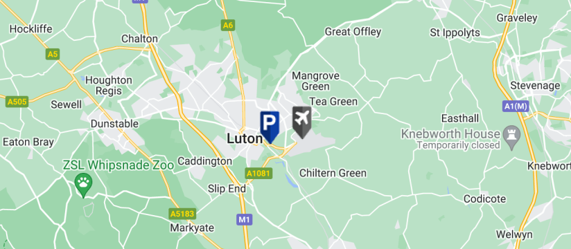 Airparks Shortrun , Luton Airport map