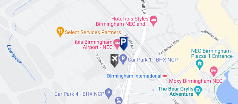 Blue Circle Meet & Greet, Birmingham Airport map