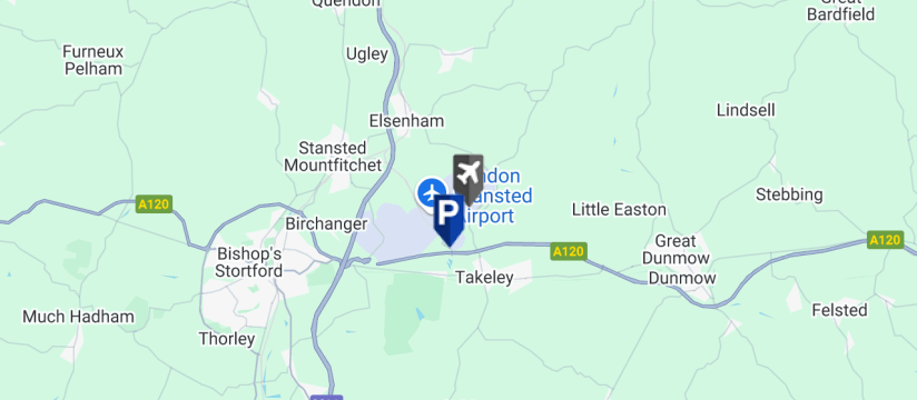 Bubble Meet & Greet, Stansted Airport map