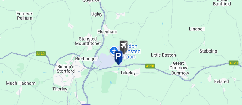 Bubble Park & Deliver, Stansted Airport map