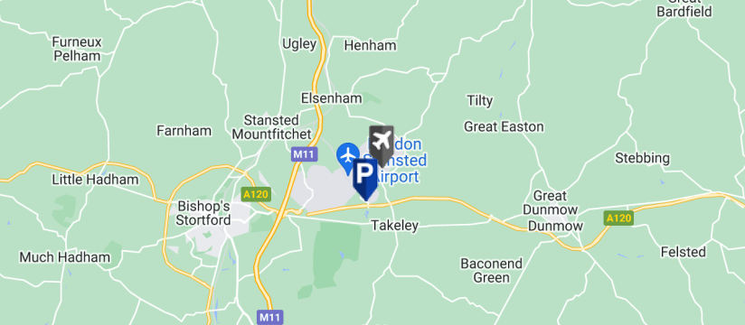 Bubble Park & Ride, Stansted Airport map
