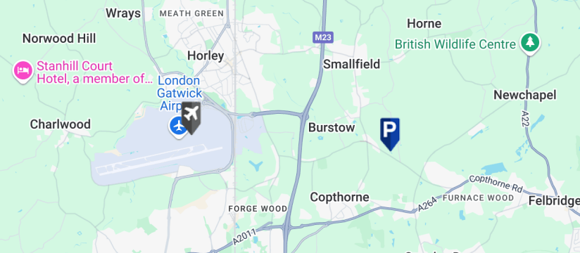 Cophall Parking, Gatwick Airport map