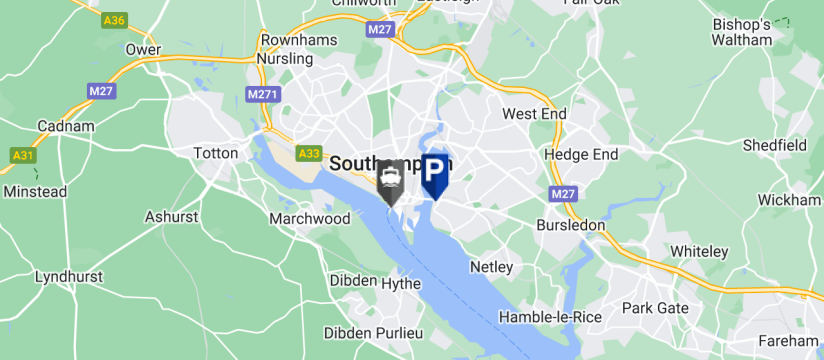 Cruise Parking, Southampton Port map