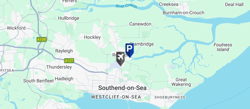 Diamond Park & Ride, Southend Airport map