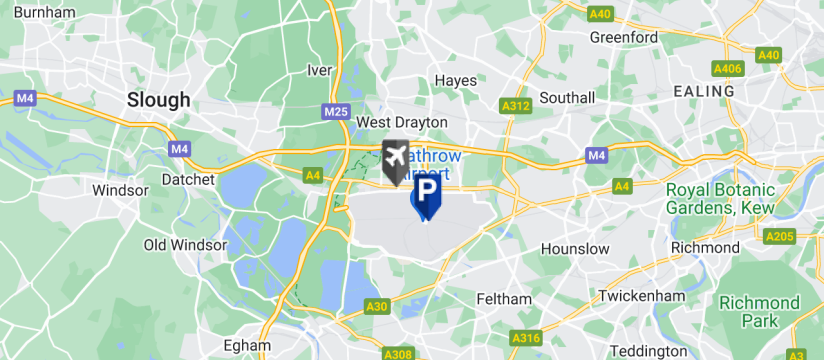 Edward Lloyd Meet & Greet Parking Terminals 2,3 and 5, Heathrow Airport map