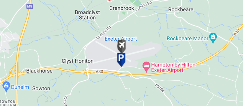 Exeter Airport Short Stay Car Park 1 Parking, Exeter Airport map