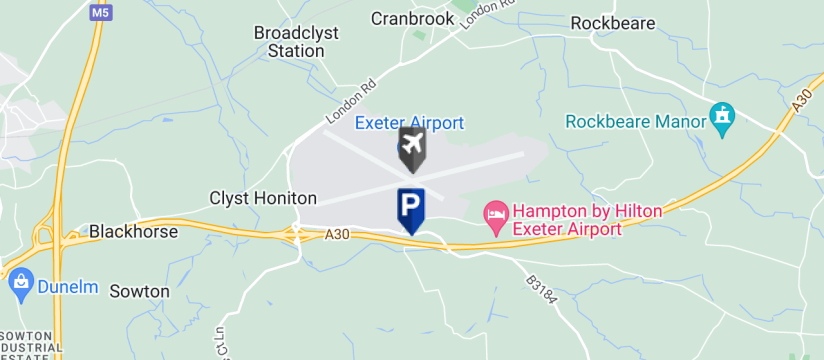 Flyparks Park & Fly, Exeter Airport map